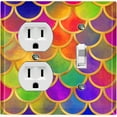 thumbnail image 1 of Metal Light Switch Plate Outlet Cover Mermaid Colorful MER007, 1 of 13