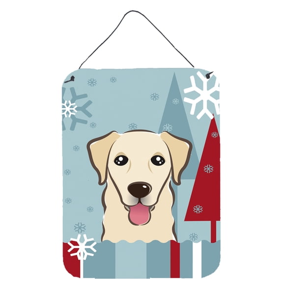 Winter Holiday Golden Retriever Wall or Door Hanging Prints