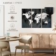 thumbnail image 4 of Elephant Stock White Paint Grunge World Map Wall Art - Horizontal Multi Panel Canvas - Living Room Wall Decor - Map Multi Panel - Black And Gray Decor - 50" x 32", 4 of 4