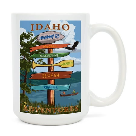 

15 fl oz Ceramic Mug McCall Idaho Destinations Sign Adventures Dishwasher & Microwave Safe