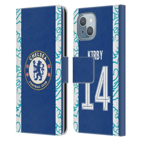 Head Case Designs Officially Licensed Chelsea Football Club 2022/23 Women's Home Kit Fran Kirby Leather Book Wallet Case Cover Compatible with Apple iPhone 14