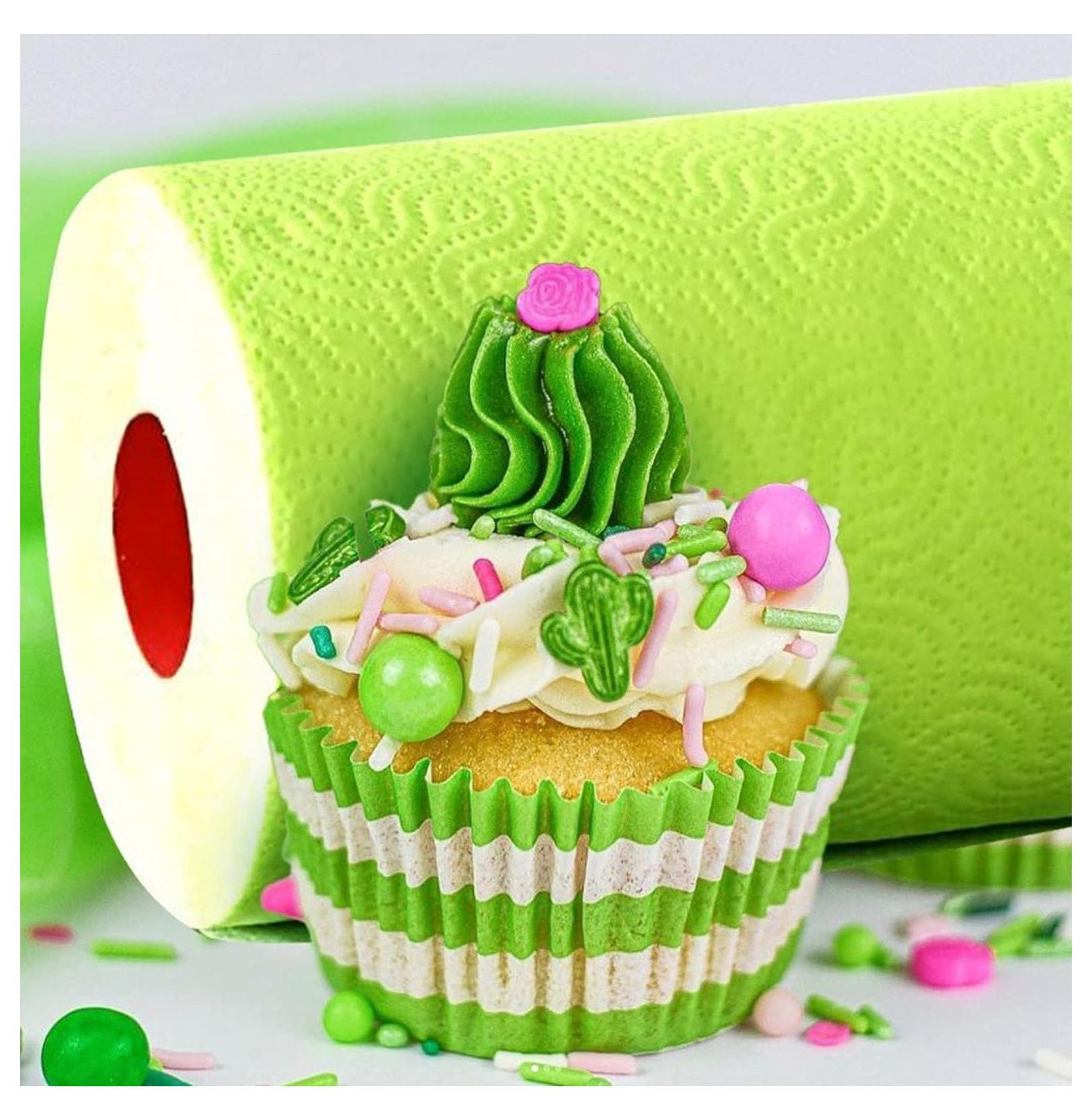 Paper Towels Jumbo Roll 2 Ply - Highly Absorbent Kitchen Towels, 120 Sheets - Set of 8, Durable Cleaning Towels for Kitchen & Home, Kelly Green