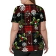 thumbnail image 5 of Garbnen Christmas Womens Scrubs Tops V Neck Short Sleeve Womens Workout Tops Holiday Print Nurses Working Uniforms with Pockets S-5XL, 5 of 5