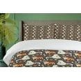 thumbnail image 4 of Ambesonne Poodle Duvet Cover Set, Doodle Bulldog and Hearts, 2-Calking, Cocoa Multicolor, 4 of 7