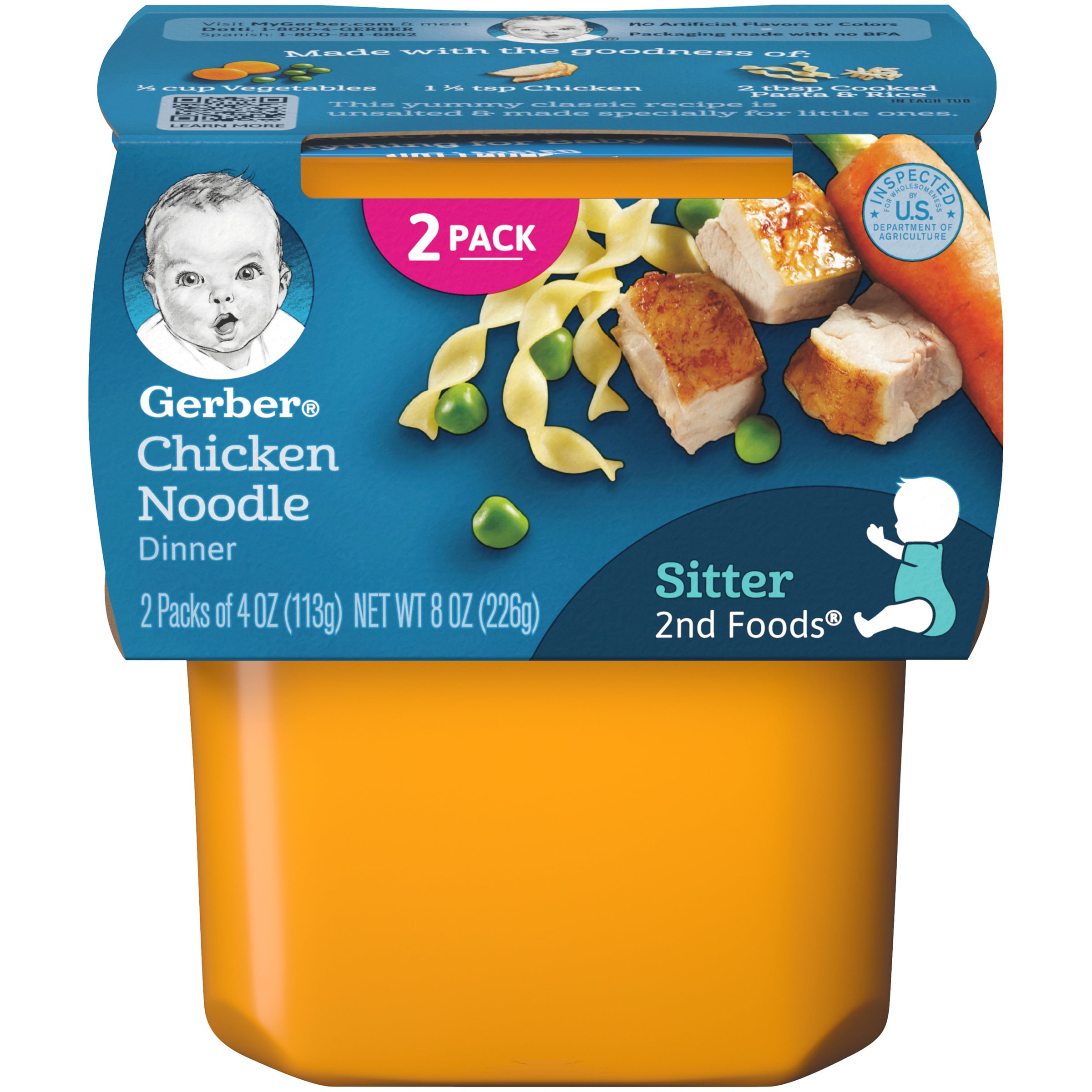 Gerber 2nd Foods Chicken Noodle Dinner Baby Food 4 oz ...