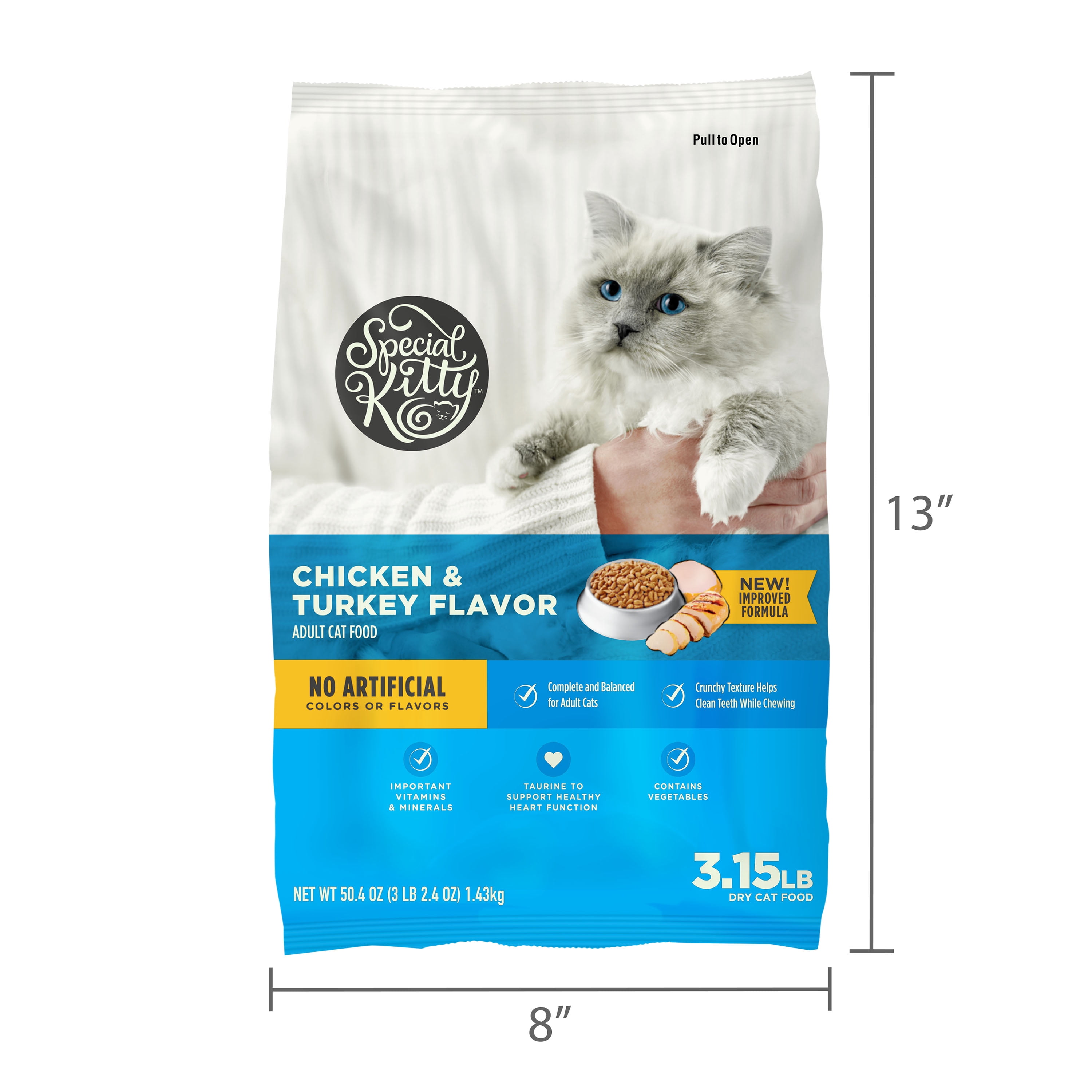 Special Kitty Complete Nutrition Chicken & Turkey Flavor Dry Cat Food, 3.15 lb Bag