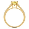 thumbnail image 4 of 2.21 ct Oval Cut Simulated Yellow Diamond Solitaire with Simulated Diamond Accents 18K Yellow Gold Womens Engagement Ring, 4 of 5