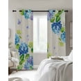 thumbnail image 2 of Blue Hydrangea Blackout Curtains for Bedroom, Thermal Insulated Window Treatment, Linen Texture Butterfly Spring Floral Grommet Top Blackout Draperies and Drapes for Basement 27.5"x39" 2 Panels, 2 of 8