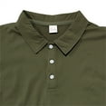 thumbnail image 3 of YOTMKGDO Polo Shirts for Men, Collared Men's New Lapel Sports Fashion Casual Solid Color d T Shirt Short Sleeve (Army Green, S), 3 of 8