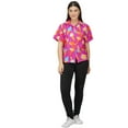 thumbnail image 6 of Stylore Womens Hawaiian Shirt Short Sleeve Blouse Funky Icecream Purple XS, 6 of 7