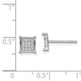 thumbnail image 2 of 925 Sterling Silver Cubic Zirconia Cz Square Stud Earrings Ball Button, 2 of 6