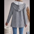 thumbnail image 4 of Abrigo de Invierno Elegante para Mujer, Cárdigan con Capucha, Mangas Largas y Cremallera, Otoño/Invierno Gris S, 4 of 8
