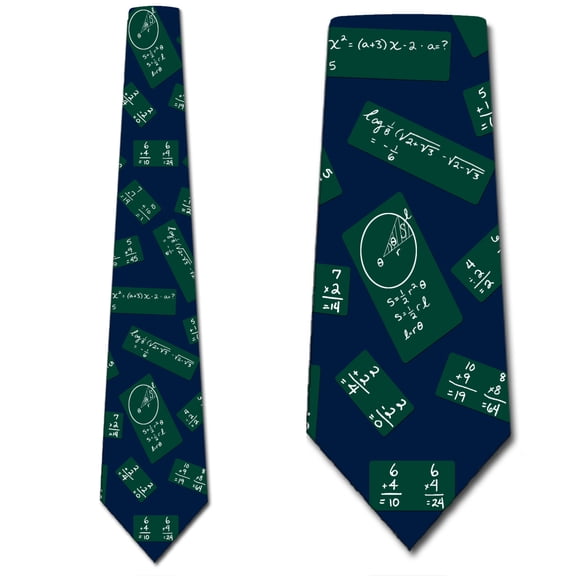 Math Ties Mens Education Chalkboard Necktie by Three Rooker