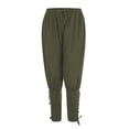 thumbnail image 5 of BVWKPCV Pirate Pants - Renaissance Costume Men's Medieval Ren Faire Viking Ankle Banded Halloween Green XL, 5 of 5