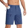 thumbnail image 4 of TACVASEN Men's Cargo Work Shorts Lightweight Quick Dry Waterproof 5 Zipper Pockets for Hiking Fishing Navy Size 30, 4 of 7