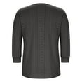 thumbnail image 4 of Blouse à Manches 3/4 en Dentelle Boutonnée - Col Rond Décontracté Chic Grande Taille pour le Travail, 4 of 6