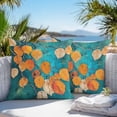 thumbnail image 3 of Throw Pillow Covers 24x24 Inch Set of 2, Orange Leaf Waterproof Outdoor Pillow Covers, Abstract Oil Painting Branch Turquoise Decorative Cushion Pillowcases for Couch, Sofa, Bed, Garden, Patio, 3 of 9