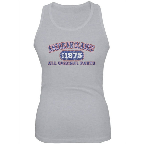 Classic American 1975 Funny Heather Grey Juniors Soft Tank Top