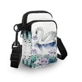 thumbnail image 3 of HELLHERO Swan Pattern Travel Crossbody Purse Polyester Double Layer Women Shoulder Bag for Travel, Outdoor and Daily Use, 3 of 7