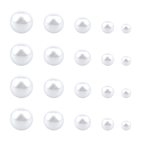 214pcs 5 Sizes No Holes Resin Pearls Pearl Beads Round Loose Pearl Vase Fillers Craft Wedding Decoration Jewelry Making