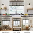 thumbnail image 5 of 2 Pack Retro Dark Grey Stripes Valance for Window Peeling Paint Effect Texture Kitchen Valance Rod Pocket Short Curtain Topper Decorative Window Treatment for Living Room Bedroom 54"x18", 5 of 8