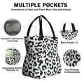 thumbnail image 3 of White and Black Of Leopard Print Drawstring Lunch Bag Women - Drawstring Lunch Bag Insulated for Work Office - Stain-Resistant Large Lunchbags for Women with Multi-Pockets, 3 of 6