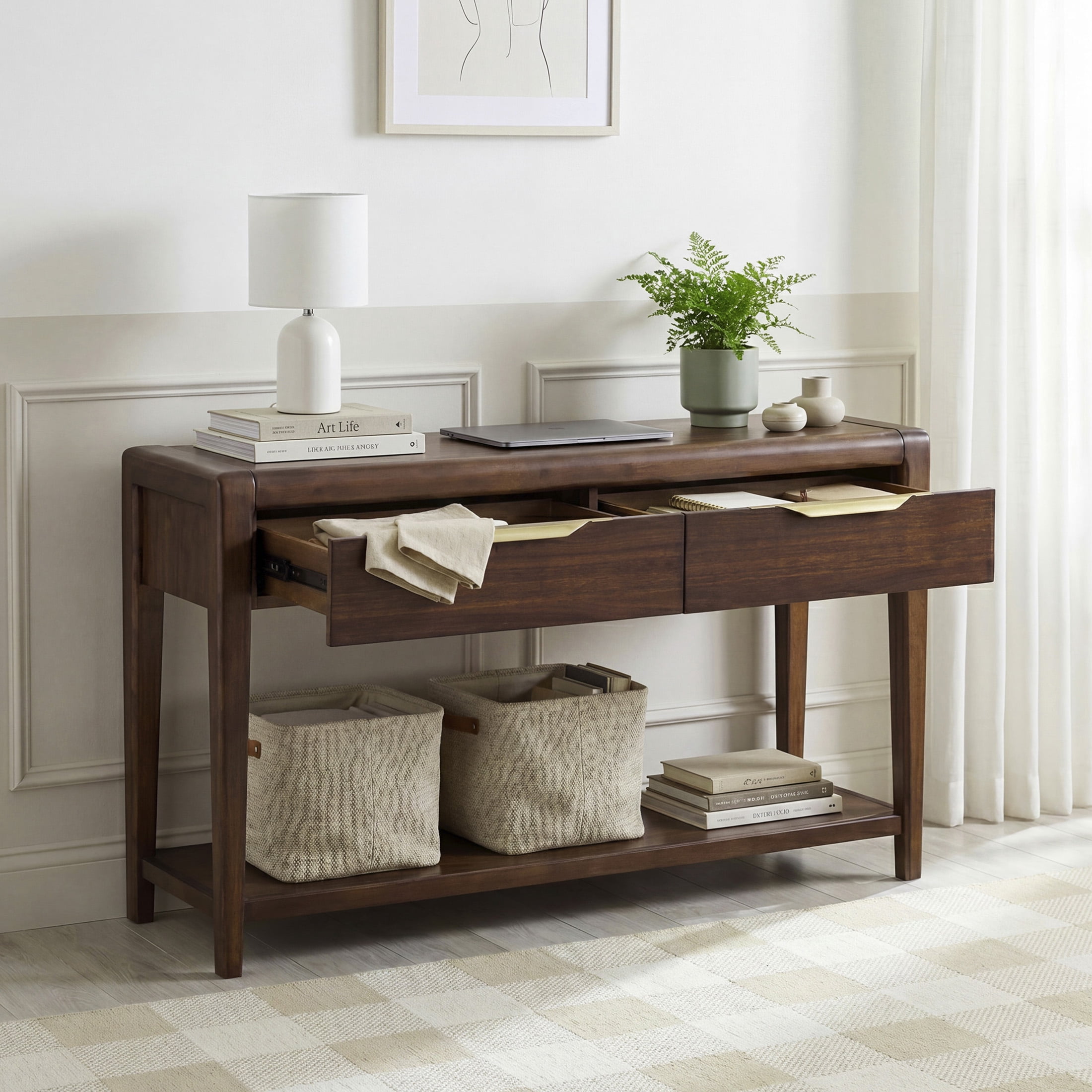 OakvillePark Vivo Wood Sofa Table, Walnut