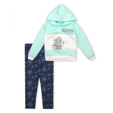Disney Frozen Elsa Graphic Hoodie and Printed Legging, 2-Piece Outfit Set (Little Girls)