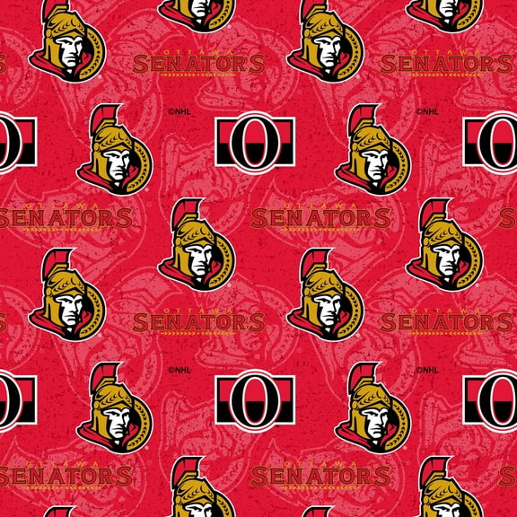 Ottawa Senators Cotton Fabric with Tone on Tone Print and Matching Solid Cotton Fabrics