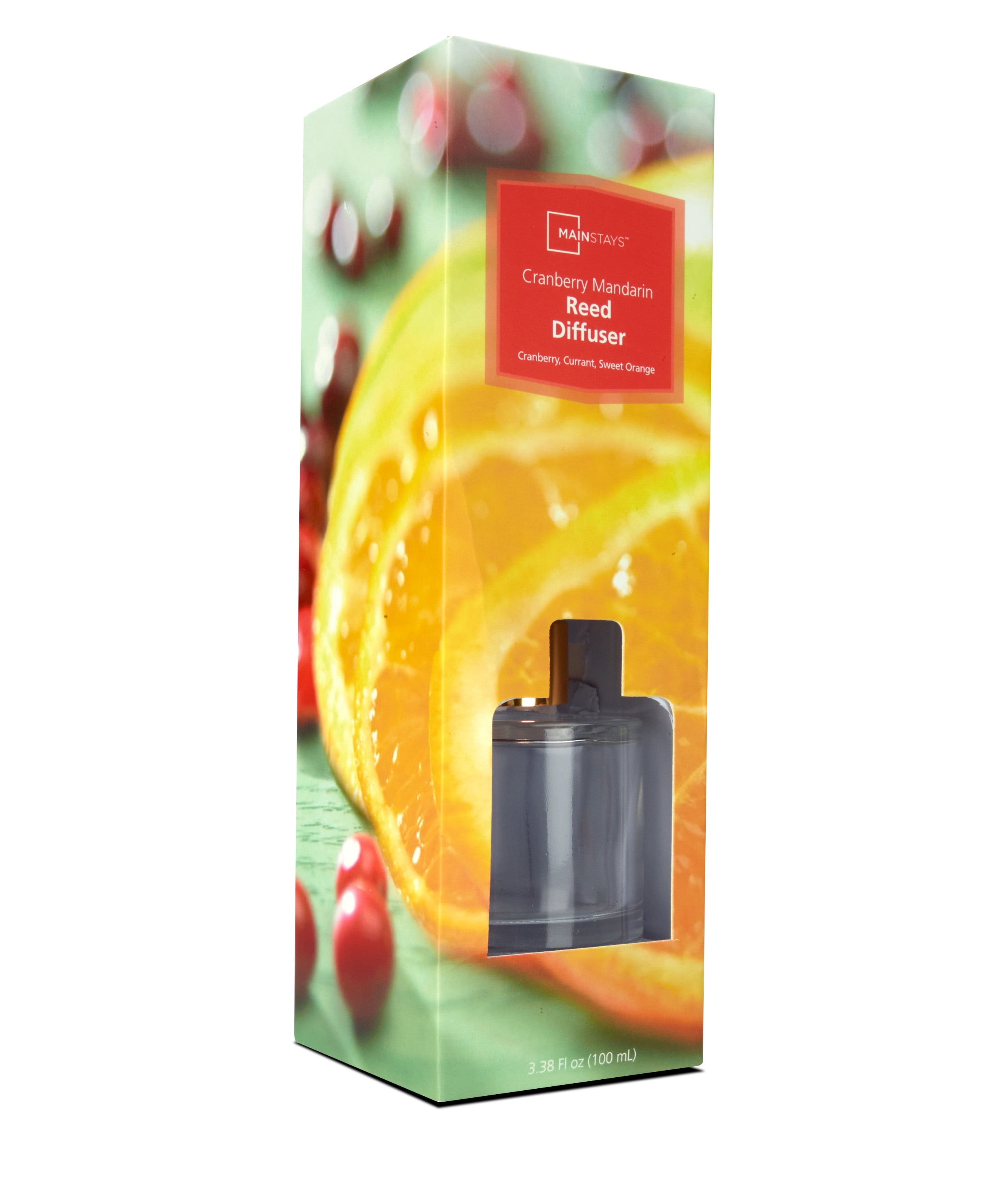 Mainstays Cranberry Mandarin 100 ml Reed Diffuser with Citrus