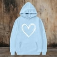 thumbnail image 6 of WQNVRNR Kids Valentine's Day Hoodie- Heart Long Sleeve Fleece-Lined Casual Sweatshirt with Pocket Light Blue Size 14, 6 of 6