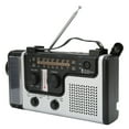 thumbnail image 3 of Radio de emergencia para exteriores con dinamo solar, AM, FM y SW con manivela LED y linterna portátil, 3 of 14