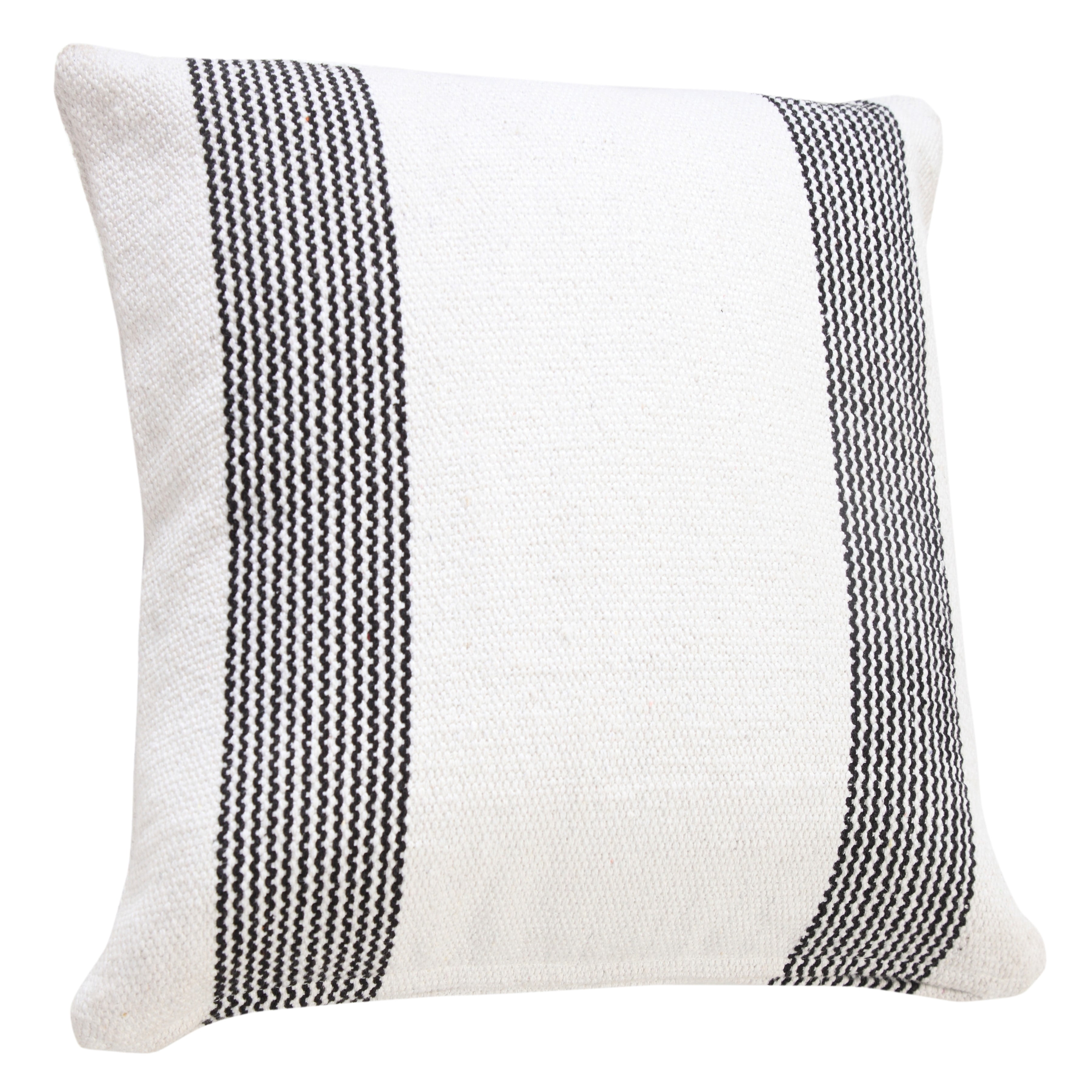 Ox Bay Cassidy Black/White Striped Cotton Adult Decorative Throw Pillow