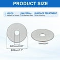 thumbnail image 2 of 10 Pcs M6.5 304 Stainless Steel Flat Washers 6.5mm ID 28mm OD 1mm Thick, Silver, 2 of 6