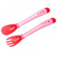thumbnail image 2 of Dsseng Temperature Sensing Spoon&Fork for Kids Boys Girls Silicone Spoon Feeding Baby Spoons Toddler Flatware(Red), 2 of 6