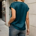 thumbnail image 5 of Satin T Shirts for Women 2026 Summer Short Sleeve V Neck Business Dressy Casual Office Work Tshirt Blouse, 5 of 7