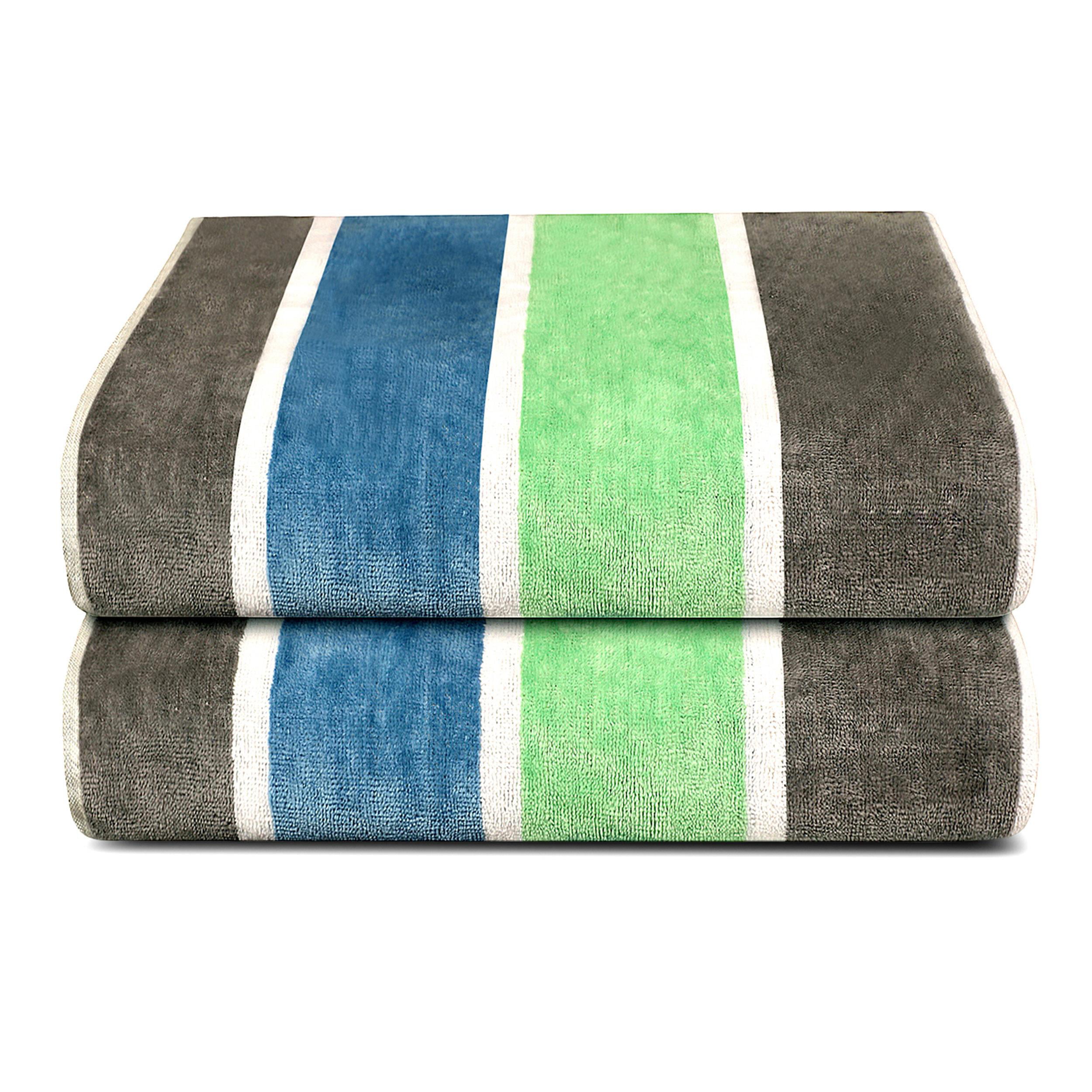 Luxury 100% Cotton Beach Towels Swimming Pool Towel Stripe Soft Large Bath Sheet