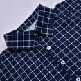thumbnail image 6 of Men's Shirts Button Down Fashion Summer Casual Retro Plaid Printed Short Sleeved T Shirts for Man Navy S, 6 of 7