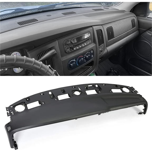 KOJEM Dash Pad Dashboard Cover & Molded Dash Cover Cap Compatible with 2002-2005 Dodge Ram 1500 2500 3500 Full Replacement Instrument Panel Dash Panel (2 Packages)