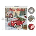 thumbnail image 3 of Merry Christmas Red Vintage Truck Shower Curtain Tree Winter Snowman Farmhouse Bathroom 72 x72 inch, 3 of 6