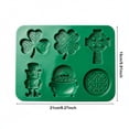 thumbnail image 3 of Día de San Patricio Mode de silicona 6 cavidades para helado Molde de chocolate Festivo irlandés verde Trébol Verde Leprechaun Diseño de moneda Diseño de Calidad Alimentaria Calor Flexible, 3 of 9