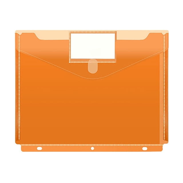 A 3 Hole A4 Document Pouch With Transparent Label Window Snap Button Closure Water Resistant Lightweight For 3 Ring Binders School Office And Home