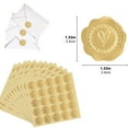 100200pcs Gold Embossed Heart Stickers Envelope Seal Wax Looking