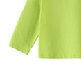 thumbnail image 4 of Durable 100% Cotton Girls Long Sleeve Crewneck Tee, Solid Green Relaxed Fit Kids Shirt for Daily Wear & Layering (Ages 1-8),Size 9-10T, 4 of 5