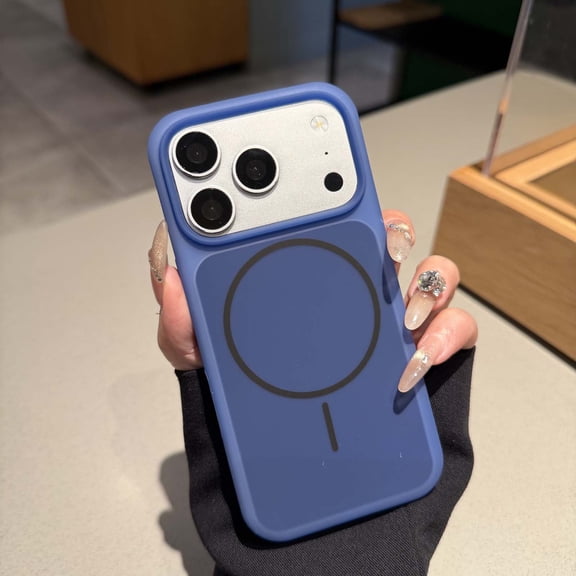 Luxury Case for iPhone 15 Pro, Compatible with MagSafe, Silicone TPU Lightweight Shockproof Drop Protective Boys Girls Men Women Phone Case for iPhone 15 Pro, Darkblue