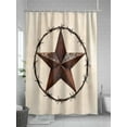thumbnail image 5 of West Texas Star Shower Curtain, Rustic Country Star Bathroom Decor Curtains Set with Hooks, Waterproof Fabric Home Accessories， 72 X 72 Inch Long, 5 of 6