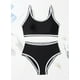 thumbnail image 5 of Conjunto de bikini Herseas para mujer, negro, talle alto, acolchado, XL, 5 of 6