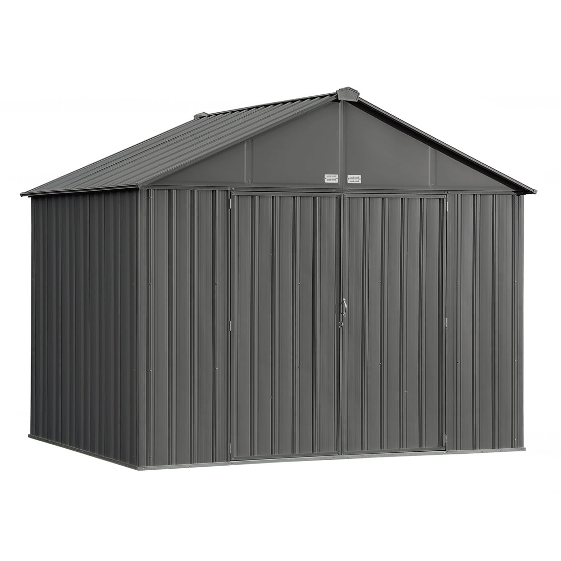Ez 10X8, Extra High Gable, 72 In Walls, Vents, Charcoal