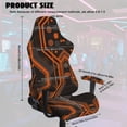 thumbnail image 5 of SCRAWLGOD Cyberpunk Lines Pattern Orange Gray Gaming Chair Cover Set of 4, Breathable Rotating Chair Slipcover Covers with Elastic Bottom Thick Computer Reclining Chair Slipcover with Armrest Cover, 5 of 7