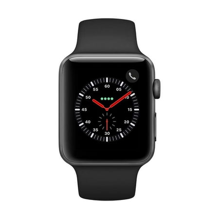 Restored Apple Watch Series 3 42mm GPS + Cellular, Space Gray Aluminum Case - Black Sport Band (Refurbished)